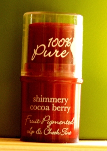 100% pure shimmery cocoa berry lip and cheek tint review